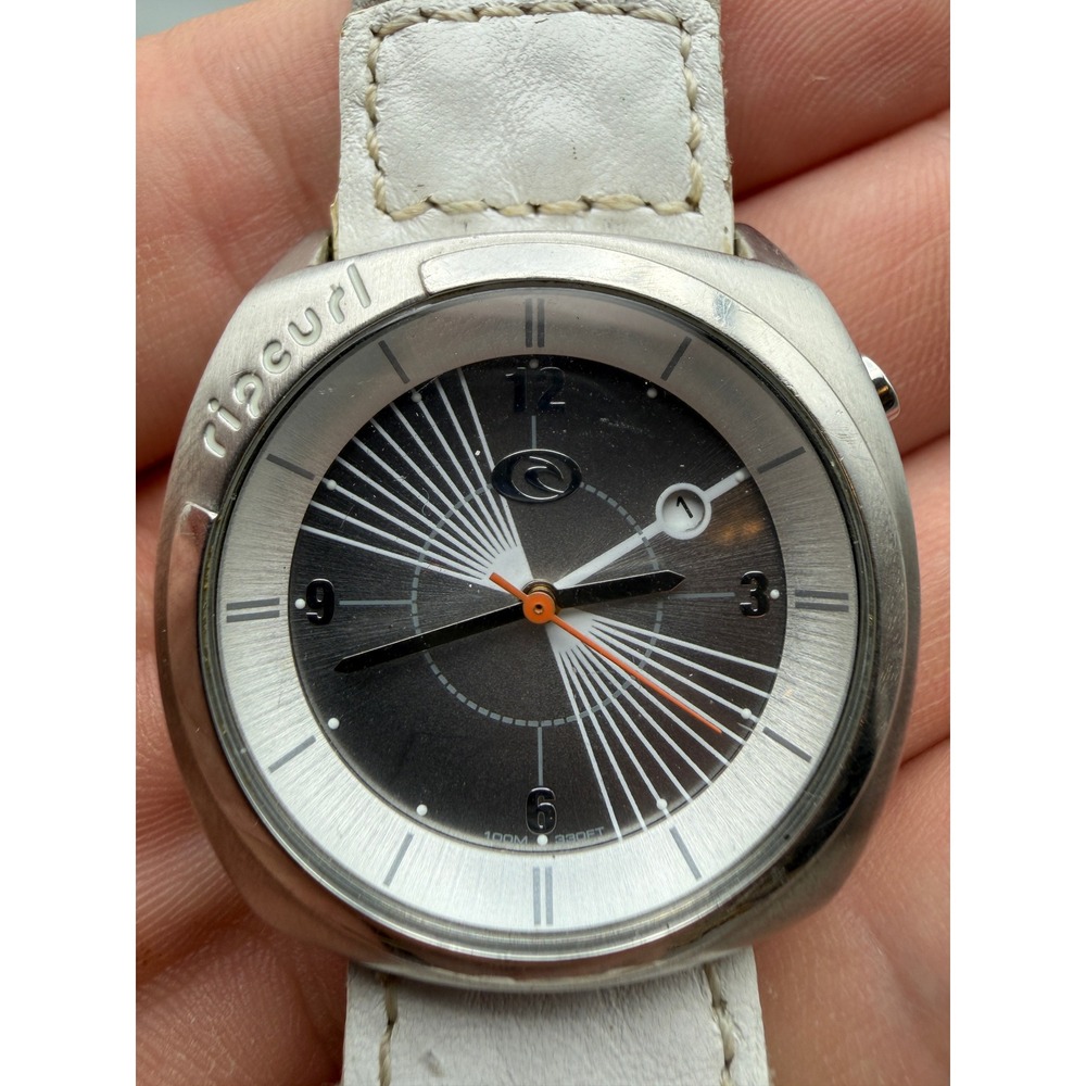 Rip Curl Cortez Surf Watch White Leather Band 100M Quartz Womens Vintage №1145